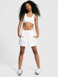 Спортивные шорты со стразами Victoria’s Secret Pink на флисе 1159857044 (Белый S)