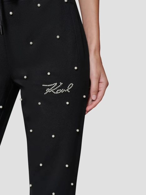 Спортивні штани Karl Lagerfeld Paris джоггери з намистинами 1159839610 (Чорний 1X)