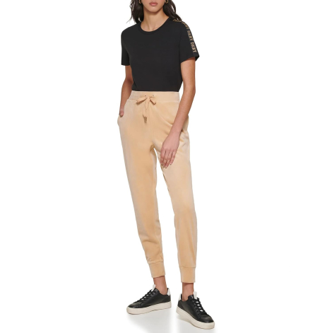 Жіночі велюрові штани DKNY джоггери 1159841091 (Бежевий XL)