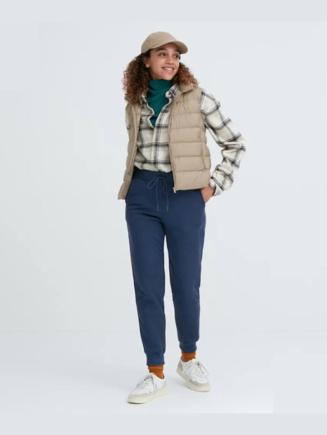 Женские спортивные штаны UNIQLO HEATTECH джоггеры на меху 1159843535 (Синий L)