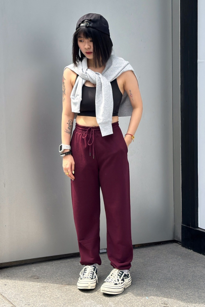 Жіночі спортивні штани UNIQLO 1159843906 (Бордовий S)