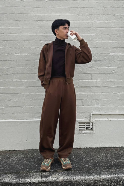 Широкие спортивные штаны DRY UNIQLO 1159852456 (Коричневый L)