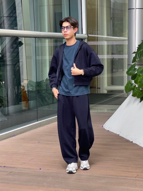 Широкие спортивные штаны DRY UNIQLO 1159852562 (Синий XL)