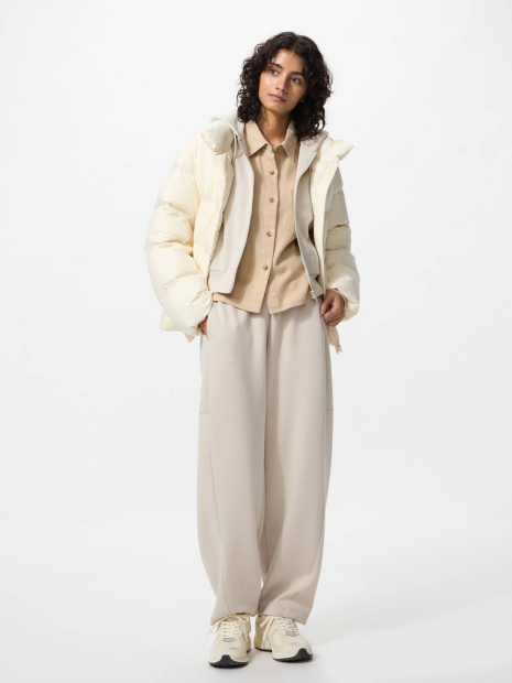 Широкие спортивные штаны DRY UNIQLO 1159854284 (Бежевый XL)