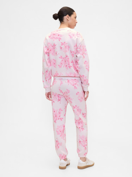 Женские джоггеры на флисе GAP спортивные штаны с принтом 1159855041 (Розовый S)