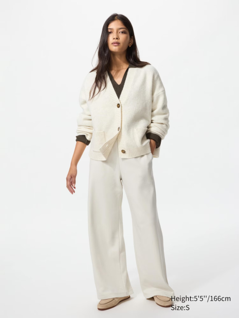 Спортивные штаны UNIQLO на флисе 1159858122 (Молочный XXL)