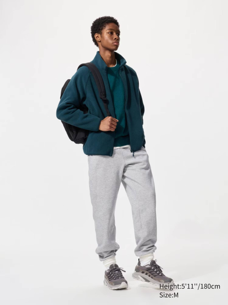 Мужские джоггеры UNIQLO спортивные штаны с подкладкой из экомеха 1159860741 (Серый M)
