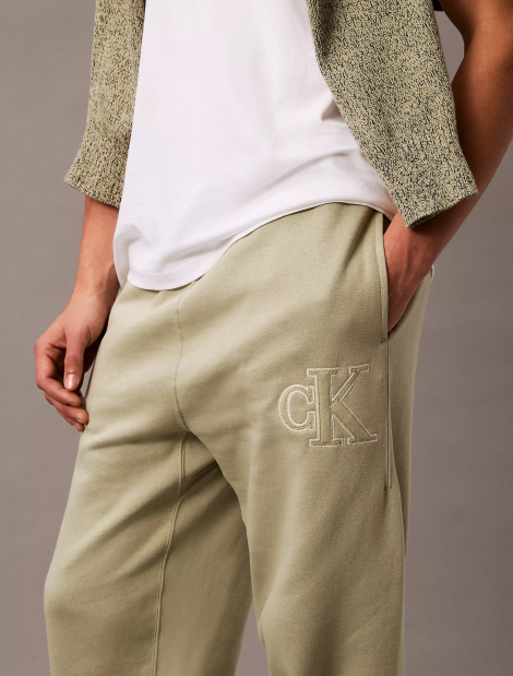 Мужские джоггеры на флисе Calvin Klein спортивные штаны 1159863048 (Зеленый XXL)