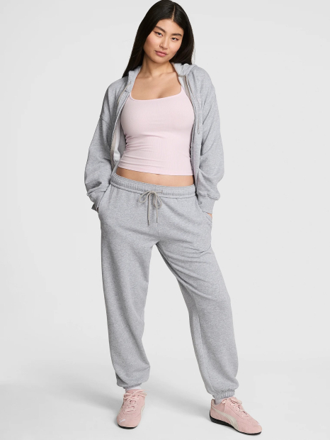 Джоггеры Victoria's Secret Pink спортивные штаны на флисе 1160149154 (Серый S)