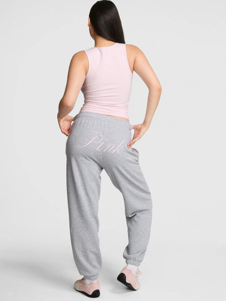 Джоггеры Victoria's Secret Pink спортивные штаны на флисе 1160149154 (Серый S)