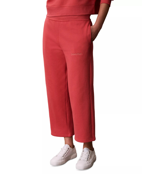 Жіночі укорочені штани Calvin Klein на флісі 1161394024 (Рожевий XS)
