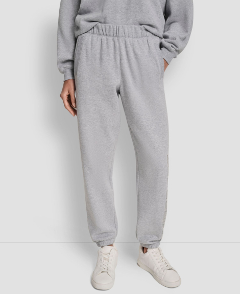 Джоггеры на флисе DKNY со стразами 1162682704 (Серый S)