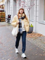 Женские спортивные штаны UNIQLO HEATTECH джоггеры на меху 1159843535 (Синий L)