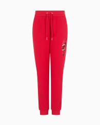 Женские легкие штаны Armani Exchange с принтом и вышивкой 1159851614 (Красный XL)