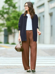 Широкие спортивные штаны DRY UNIQLO 1159852456 (Коричневый L)