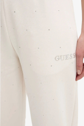 Женские джоггеры Guess спортивные штаны со стразами 1159853959 (Молочный XL)