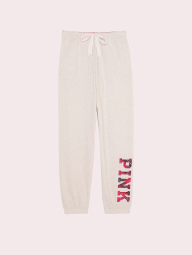 Жіночі спортивні штани джоггери Victoria's Secret Pink на флісі 1160040513 (Молочний S)