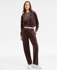Женские велюровые штаны Guess со стразами 1162518438 (Коричневый L)