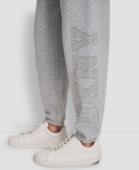 Джоггеры на флисе DKNY со стразами 1162682704 (Серый S)