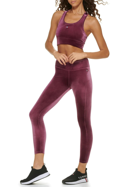 Бархатный спортивный топ Tommy Hilfiger 1159847041 (Бордовый XS)