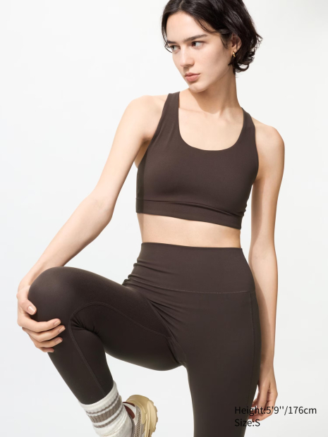Спортивный топ-бра AIRism Uniqlo 1159858131 (Коричневый S)