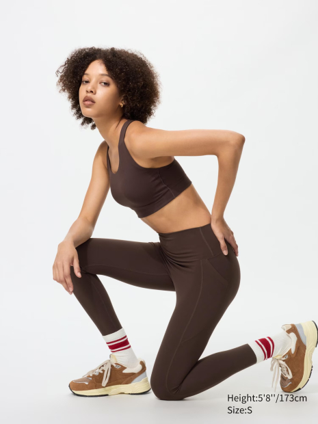 Спортивный топ-бра AIRism Uniqlo 1159858131 (Коричневый S)