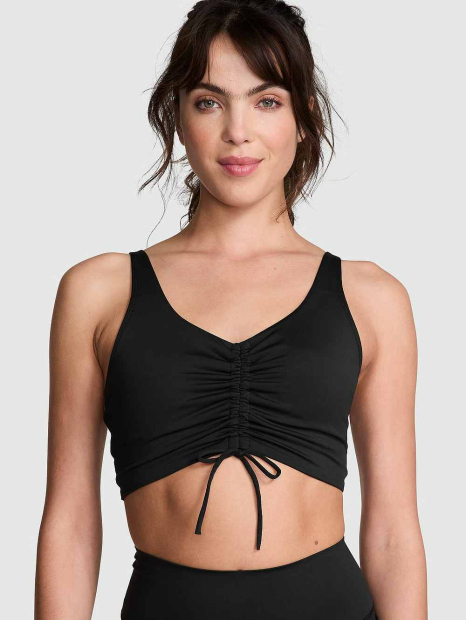 Женский спортивный топ Victoria's Secret Pink с драпировкой 1160877606 (Черный M)