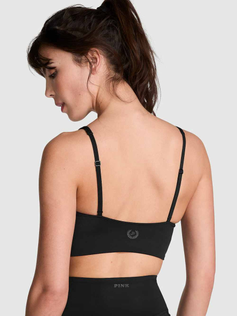 Женский спортивный топ Victoria's Secret Pink с драпировкой 1160877606 (Черный M)