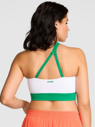 Асимметричный спортивный топ-бра Victoria's Secret Pink 1159846547 (Белый/Зеленый L)