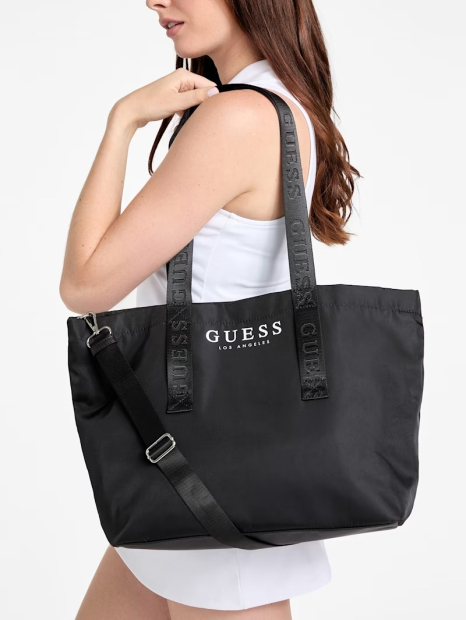 Женская большая сумка тоут Guess с клатчем 1159839535 (Черный One size)