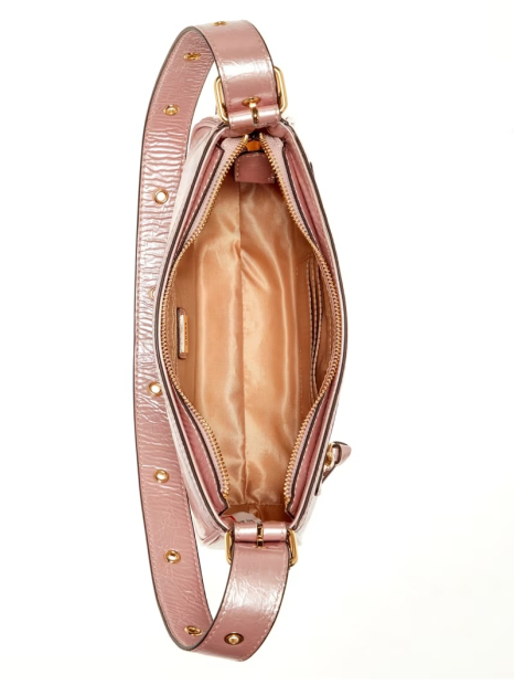 Сумка на плечо Guess из лакированной экокожи 1159840076 (Розовый One size)