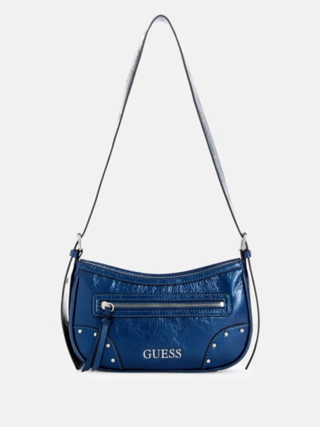 Сумка на плечо Guess из лакированной экокожи 1159840078 (Синий One size)