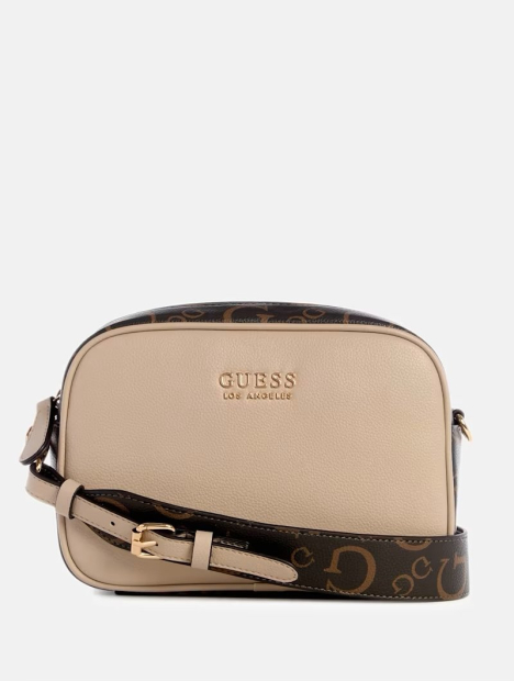 Жіноча сумка-кроссбоді Guess з логотипом 1159842635 (Бежевий/Коричневий One size)
