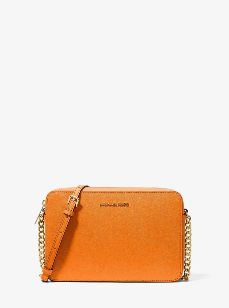 Жіноча шкіряна сумка кроссбоді Michael Kors на блискавці 1159843256 (Помаранчевий One size)