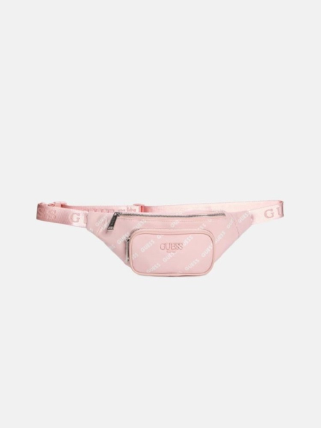 Сумка MULTI ZIP FANNY PACK Guess бананка з логотипом 1159843934 Рожевий