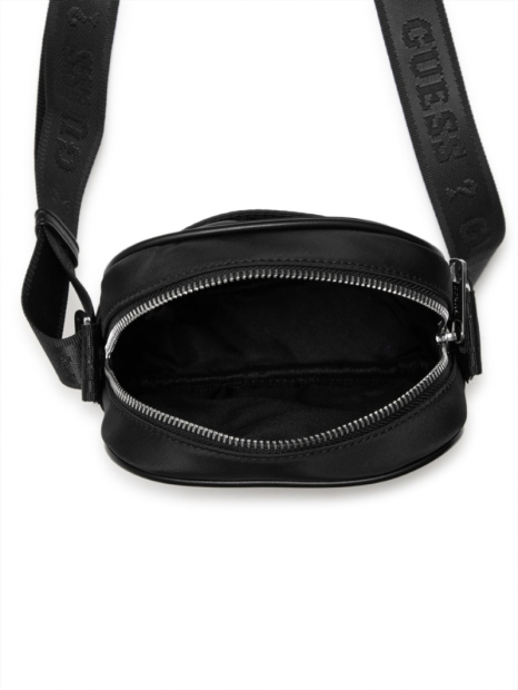 Нейлонова сумка через плече Mens Nylon PU Stripe Crossbody Guess кроссбоді 1159844396 Чорний