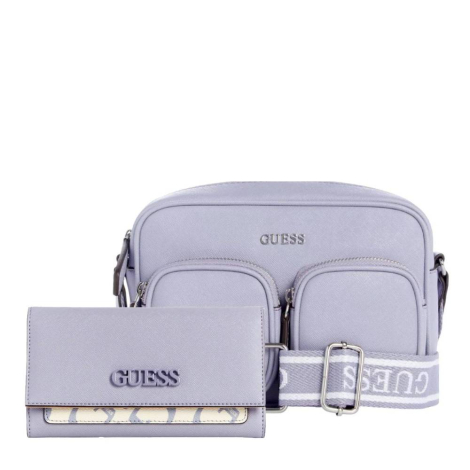 Стильный женский набор Guess сумка кроссбоди и кошелёк 1159845104 Сиреневый