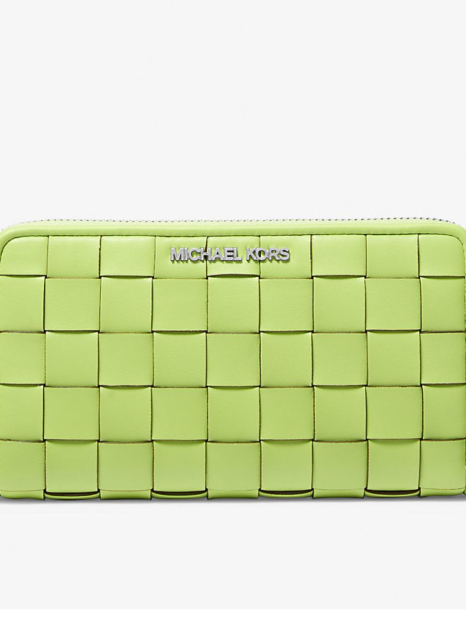 Набор Michael Kors кожаная сумка-кроссбоди и кошелек 1159845648 Салатовый