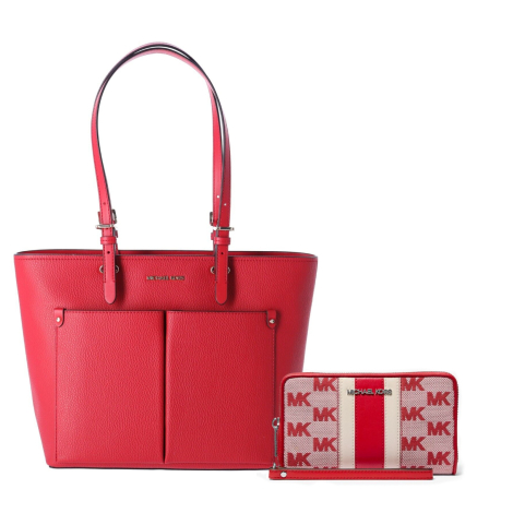 Женский набор Jet Set Michael Kors сумка тоут и кошелек 1159845672 Красный