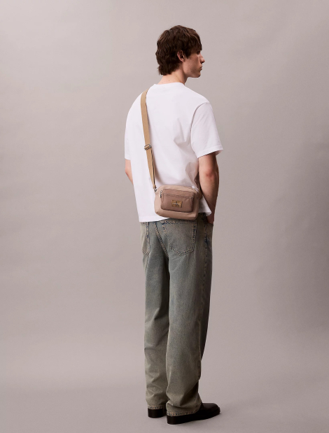 Текстильна сумка через плече Calvin Klein з логотипом 1159846825 Коричневий