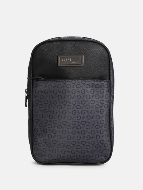 Сумка слинг Guess с принтом 1159846955 Черный/Серый