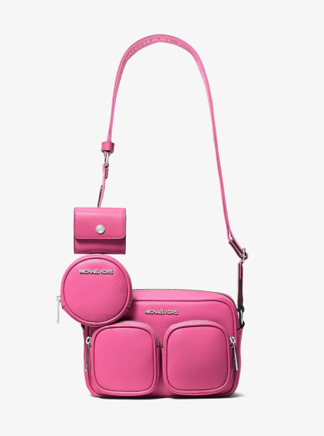 Кожаная сумка кроссбоди с кошельком и кейсом для наушников Jet Set Michael Kors 1159847416 Розовый