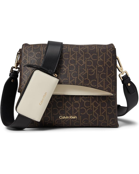 Женская сумка через плечо Chrome Calvin Klein с кошельком 1159849171 Коричневый