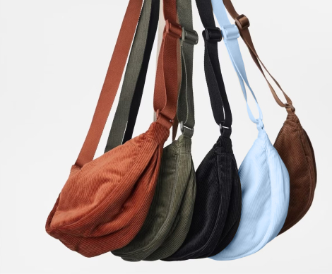 Сумка вельветовая UNIQLO через плечо 1159849564 Голубой