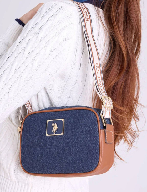 Жіноча сумка кроссбоді US Polo Assn з логотипом 1159849998 Синій/Коричневий