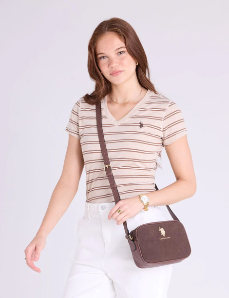 Женская сумка кроссбоди U.S. Polo Assn из экозамши 1159850002 Коричневый