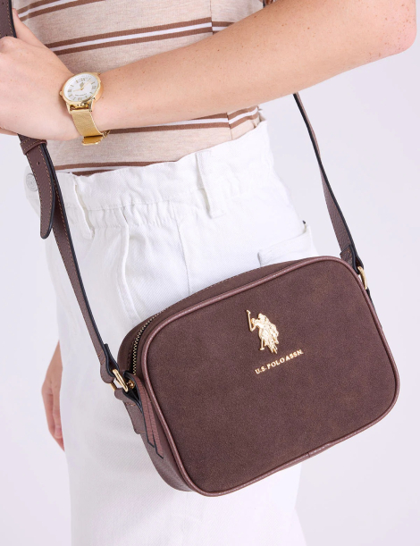 Женская сумка кроссбоди U.S. Polo Assn из экозамши 1159850002 Коричневый