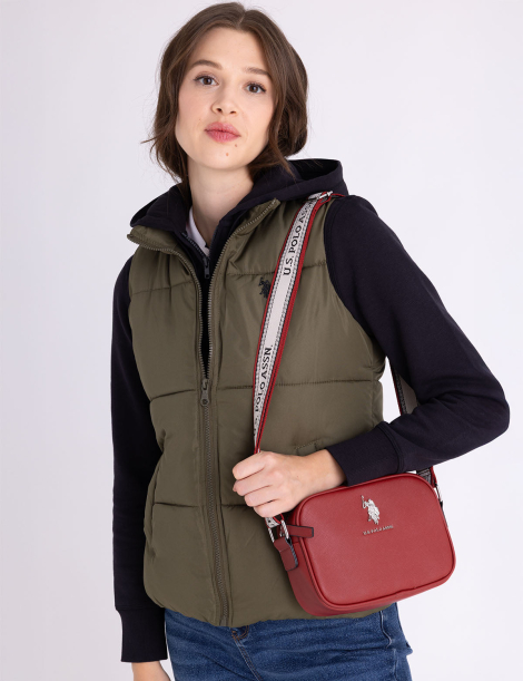 Женская сумка кроссбоди U.S. Polo Assn с логотипом 1159851568 Бордовый