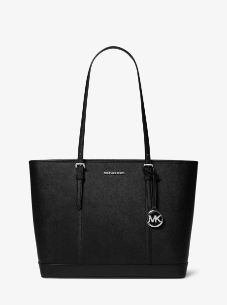 Женская сумка тоут из сафьяновой кожи Jet Set Travel Michael Kors на молнии 1159852291 Черный