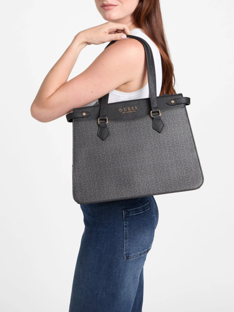 Жіноча сумка тоут Guess з логотипом 1159853232 Чорний